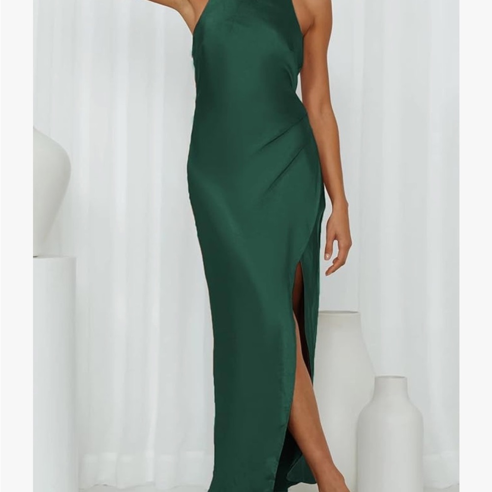 Teal Halter Neck Dress